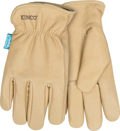 Kinco Premium Grain Cowhide Leather Glove - HydroFlector Thermal Lined Water-Resistant - Durable, Anti Fatigue, Comfortable - Farm, Construction, Snow Removal, Ranch, Cross Country Skiing - Large