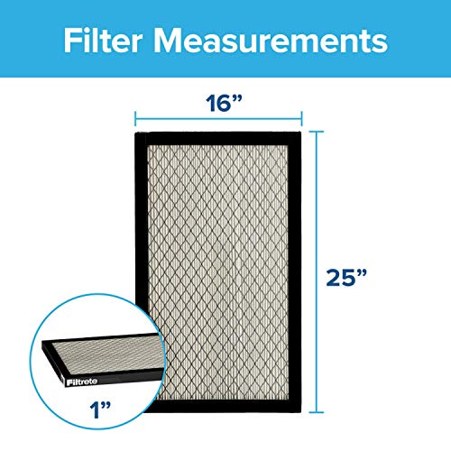 Filtrete 16x25x1, AC Furnace Air Filter, MPR 2800, Healthy Living Ultrafine Particle Reduction, 2-Pack (exact dimensions 15.719 x 24.719 x 1)