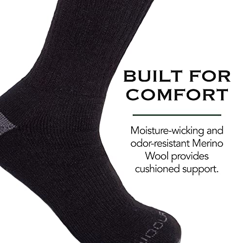 Woolrich Merino Wool Hiking Sock 2-Pack in Black/Gray